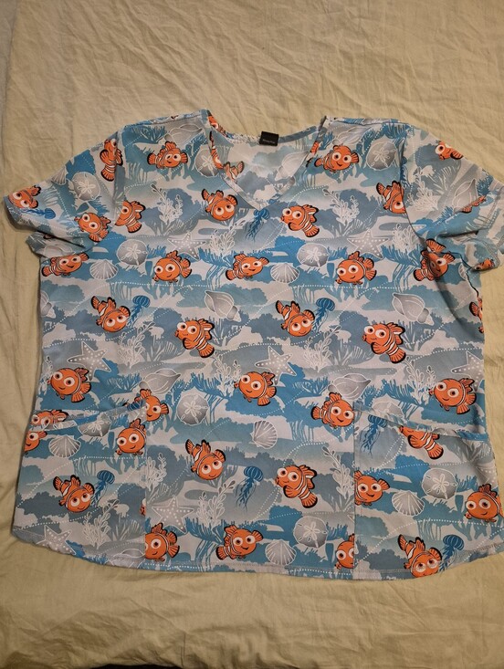 Disney Tops - Women's XL  Disney Pixar Nemo Scrub Top